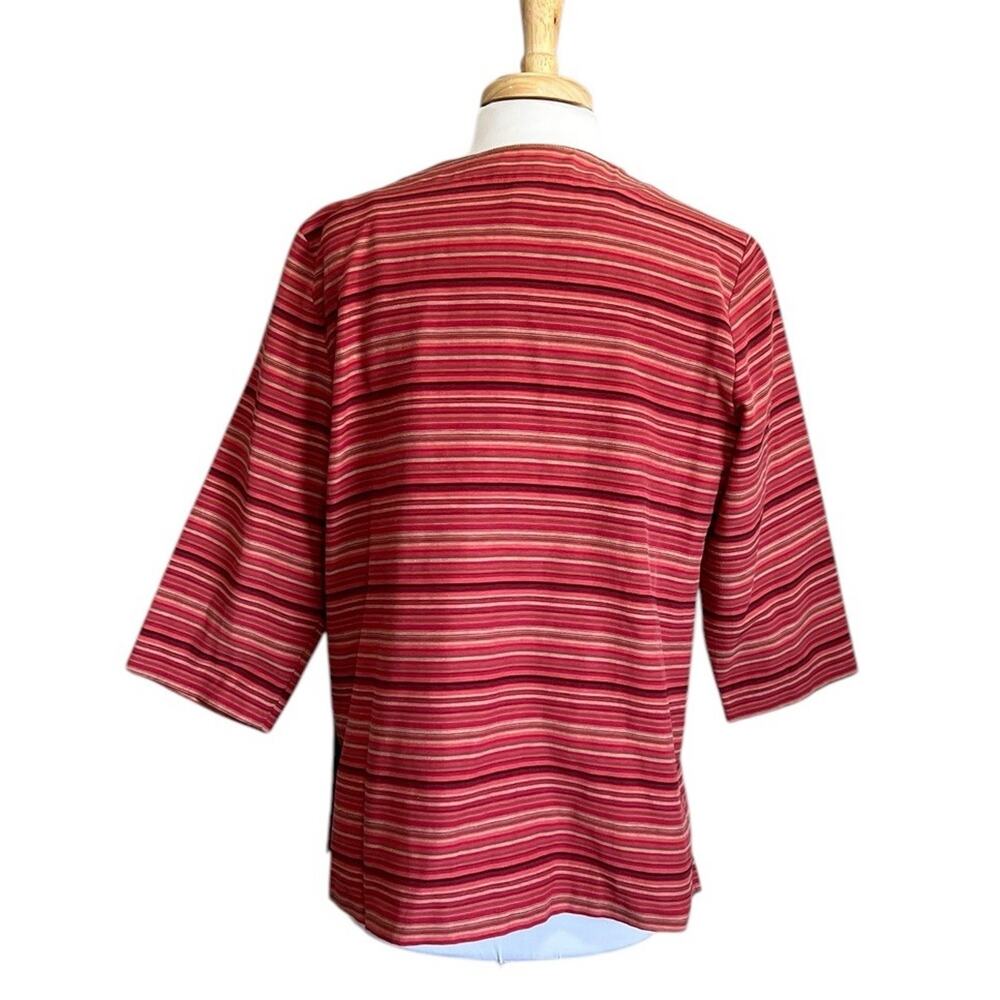 KORET Embroidered 2pc Set Jacket & Tank Top Red Stripe Cotton Blend S/L - Picture 5 of 7